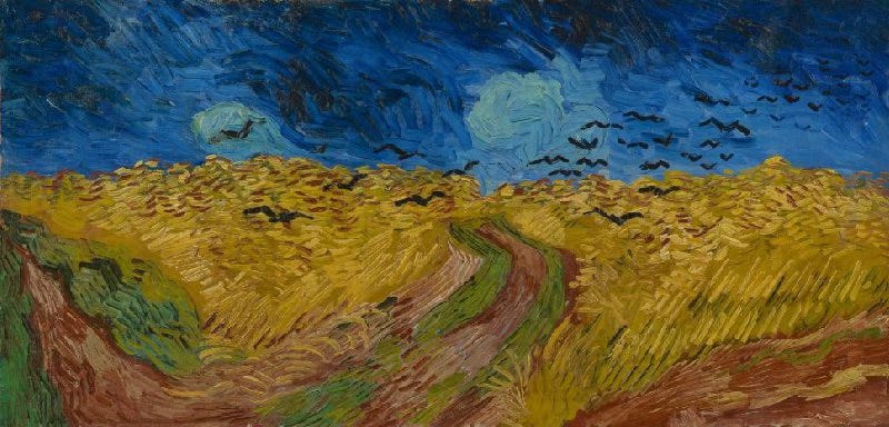 Campo de trigo com corvos - Vincent van Gogh (1853 - 1890), julho de 1890